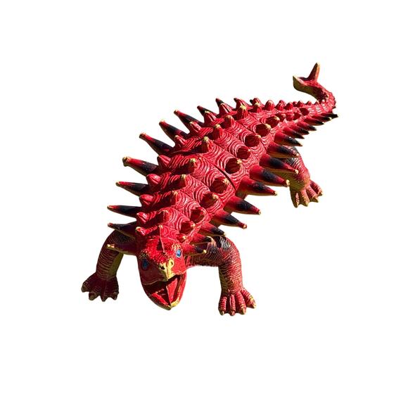 1986 Ankylosaurus Dinosaur pvc plastic DOR MEI Kaiju 15” long - Picture 2 of 5